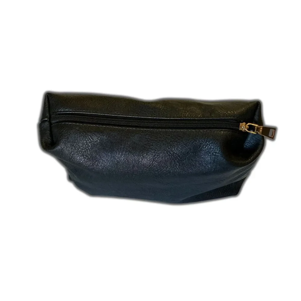 Antik Kraft Cosmetic Bag Large Black Faux Leather